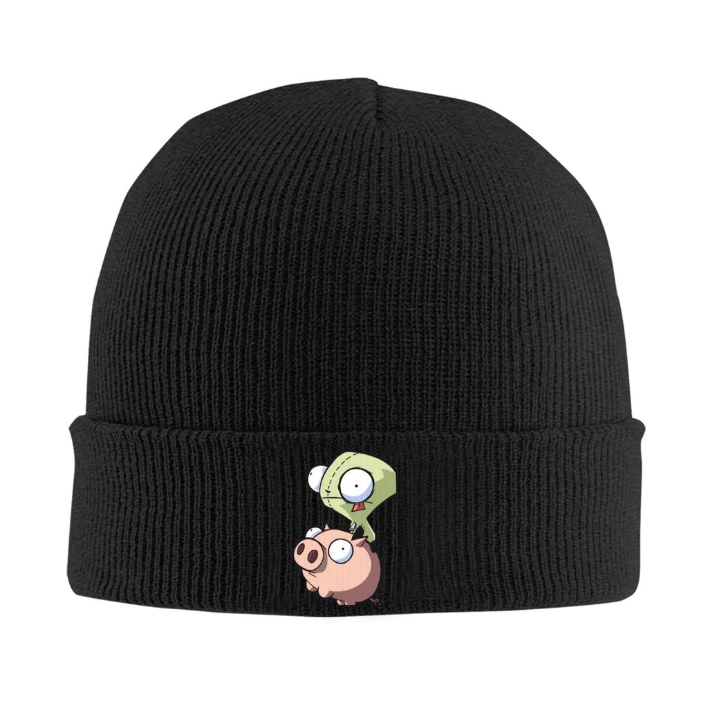 Invaders Zims Beanie Hats Bonnet Hats Female Male Street Y2K Kpop Knitting Hat Winter Design Elastic Caps