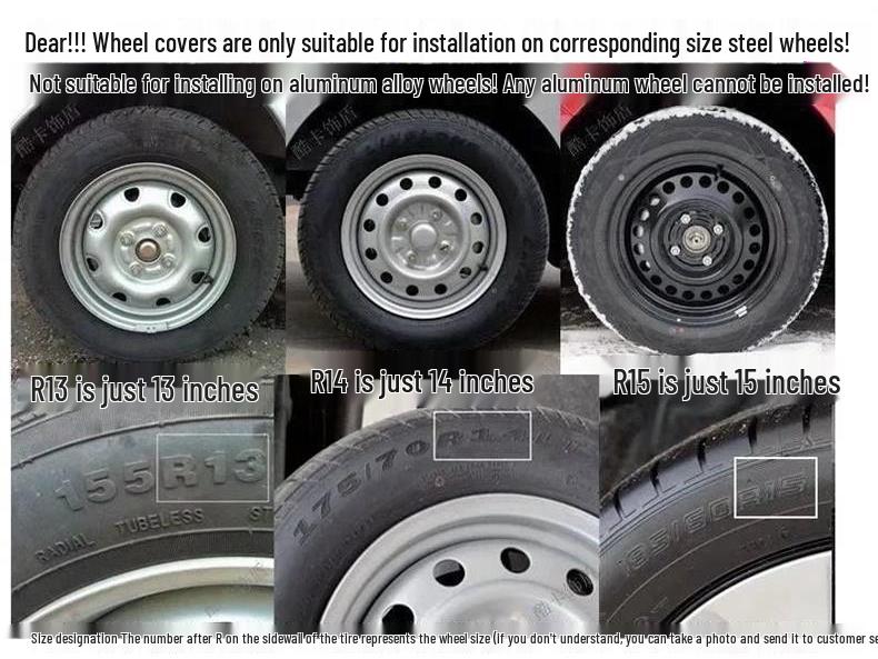 14-17 Fit/Greiz/Fengfan 15" Steel Wheel Hubcaps Decorative Covers