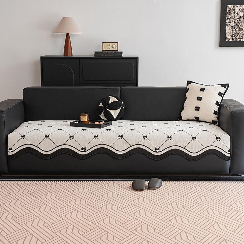 New Special-Shaped Sofa Cushion, Universal In All Seasons, Straight Row One Piece, Straight Row Non-Slip Leather Sofa Seat Cushion Cover Cloth