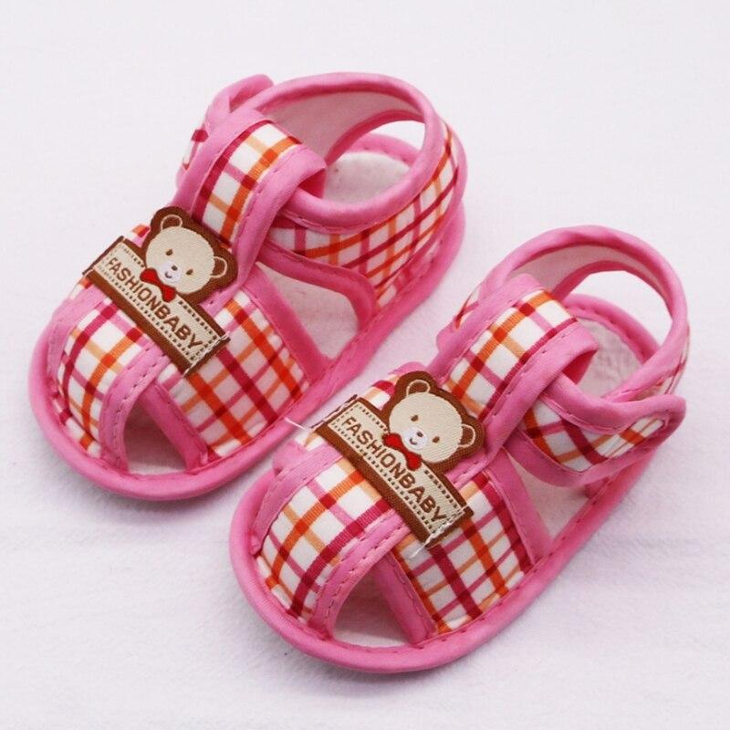 Summer Baby Boy Girl Bear Pattern Hollow Sandals Cotton Infant Toddler Soft Sole Shoes First Walker