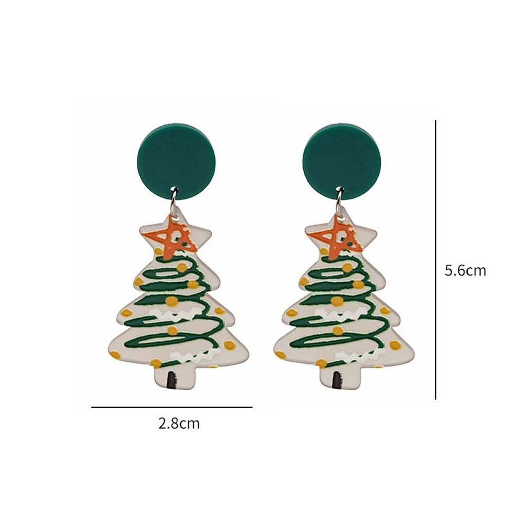 Snowman Christmas Tree Bells Christmas Earrings Christmas Ear Hook Dangle Earring Christmas Gift