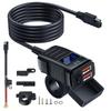 Motorbike Motorcycle Charger Socket Waterproof Power Adapter with Switch Voltmeter Voltage Display PD QC3.0 Fast Charger