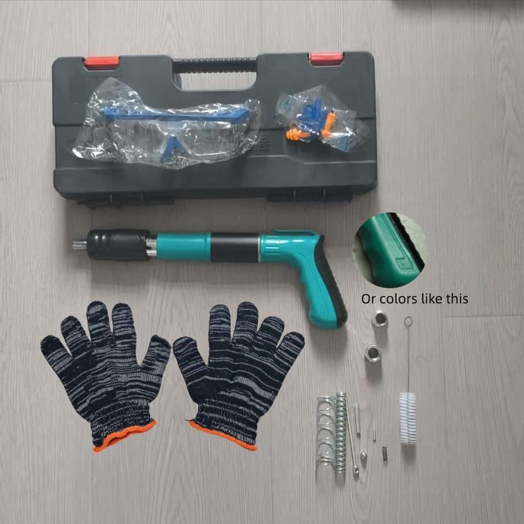 Heavy-Duty 5-Speed Adjustable Nail Gun - Quiet, Fast-Firing, Easy Assembly for Concrete/Steel/Gypsum Walls, DIY & Renovation (Nails Not Included)