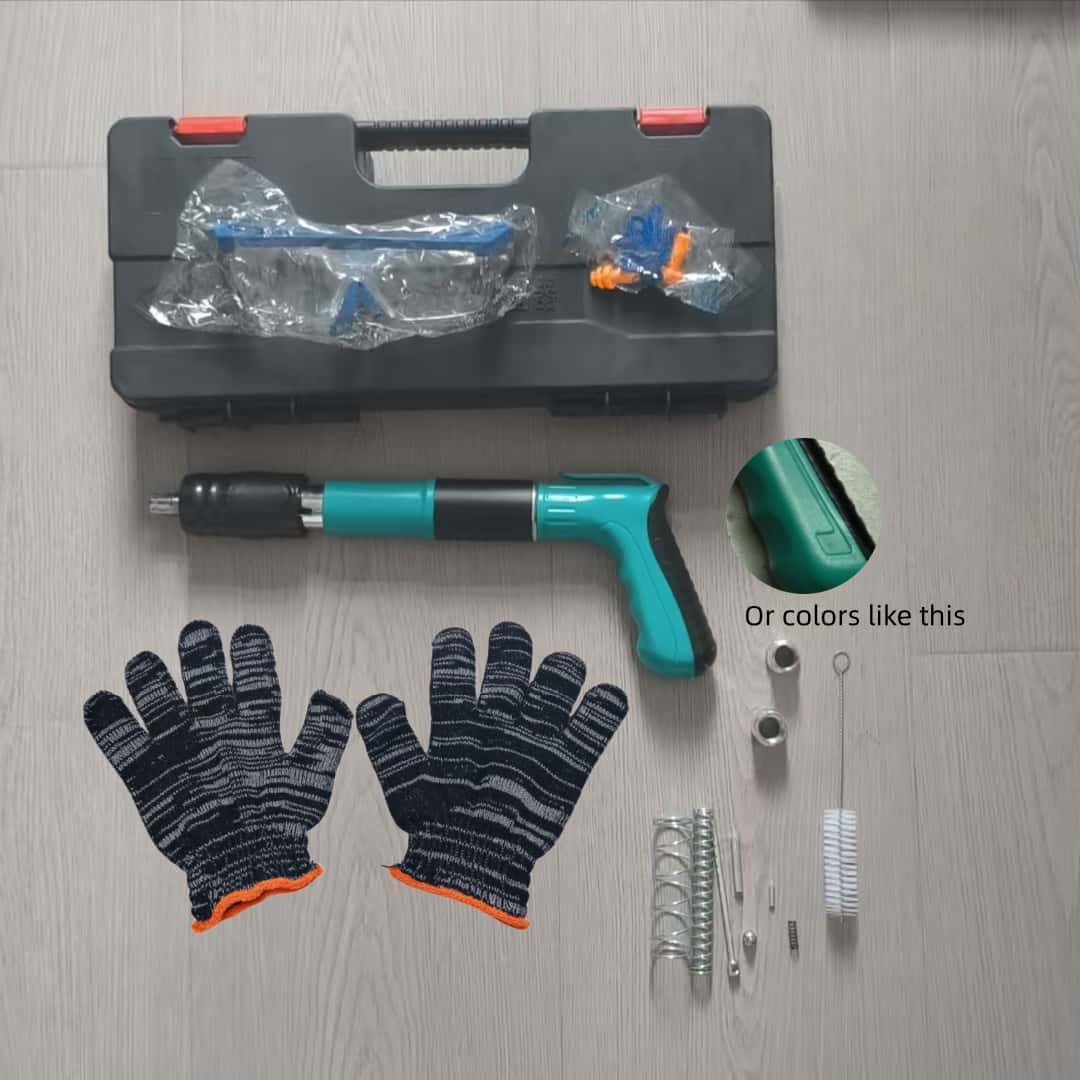 

Сверхпрочный регулируемый 5-скоростной гвоздезабивной пистолет - Тихий, Быстрострельный, Простая сборка для бетонных/стальных/гипсокартонных стен, DIY и Ремонт (Гвозди не включены) синий