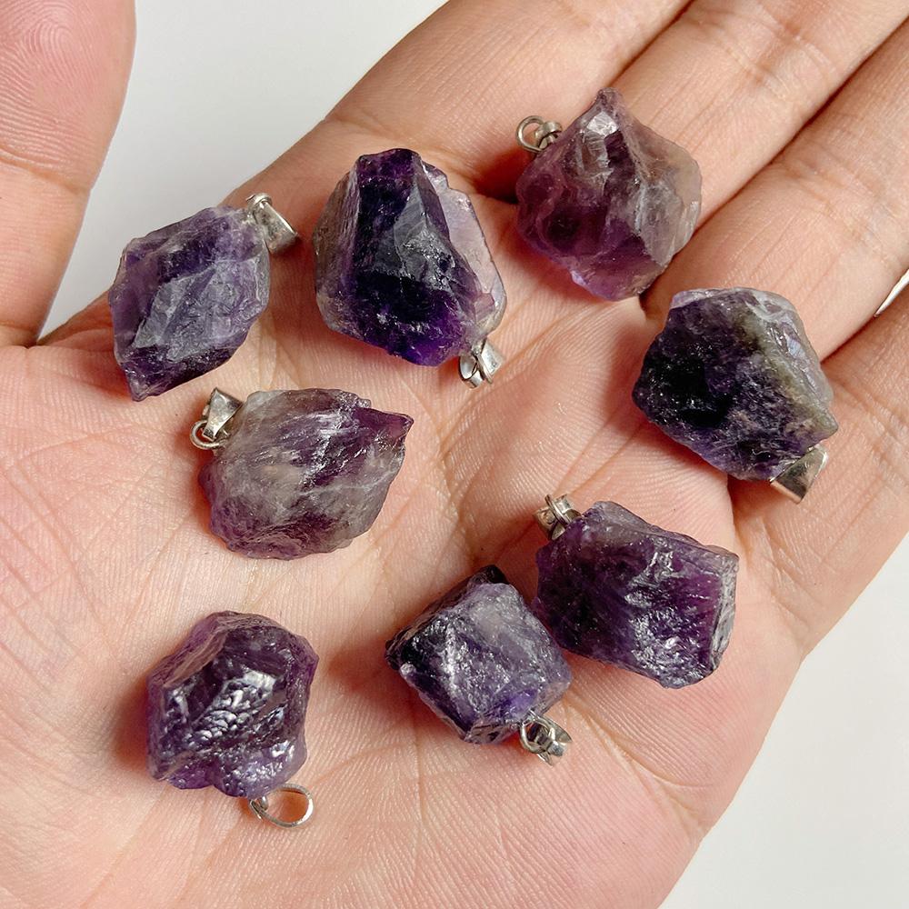 5pcs Irregular Raw Natural Stone Pendant Agates Quartz Crystal Pendant for Jewelry Making DIY Necklace Earrings Accessories