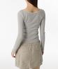 MUSINSA STANDARD WOMAN Lace Trim Ballerina Long Sleeve T-Shirt [Light Grey]