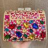 WHTUOHENG Green Diamond  Evening Clutch Handbag Girls Big Rhinestones For Women Rose Red Purses Ladies Party Prom Lady Bags