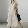 Women's Fashion Shirt Dress Loose Irregular Bottom Shirt Cardigan Long Dresses