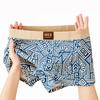 Printed Men's Boxer Briefs, Mid Waist Plus Size Breathable Underwear