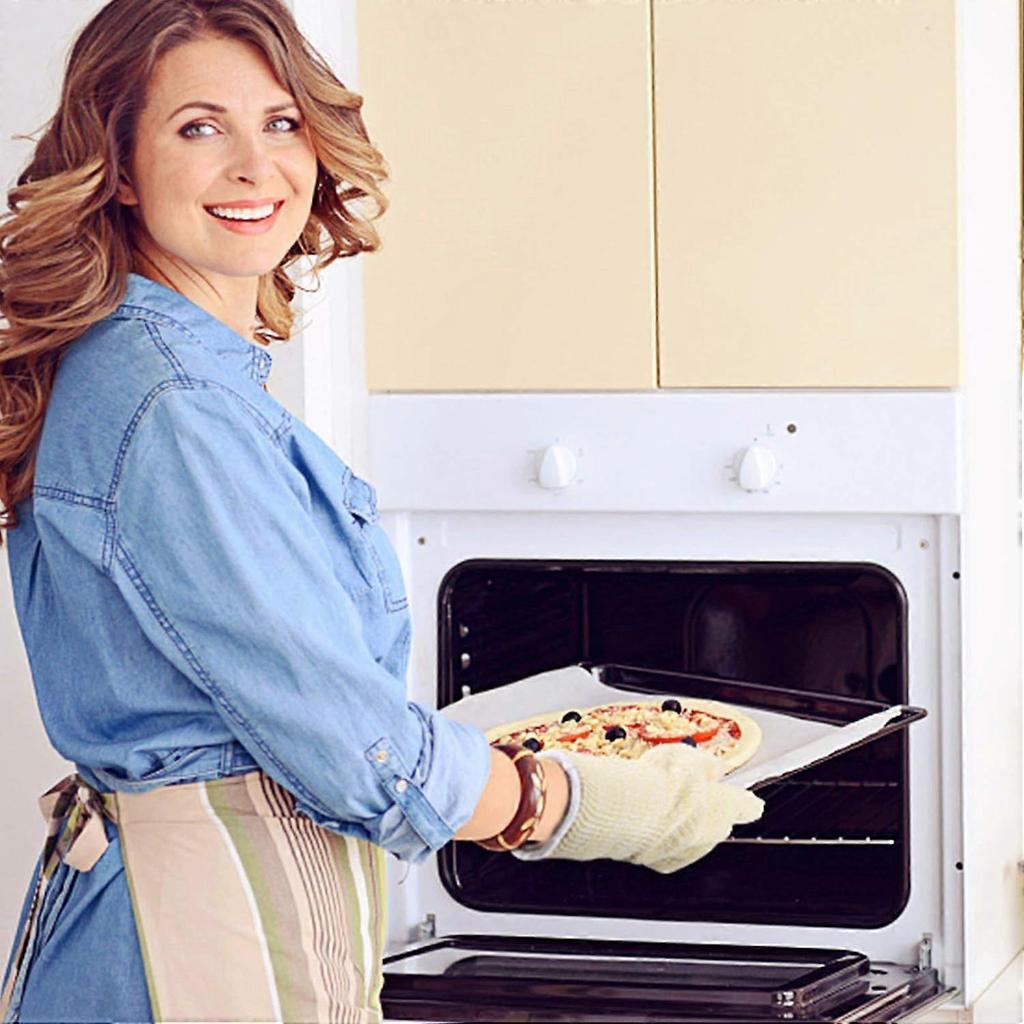 Heat Resistant Oven Gloves, Heat Resistant Up to 500C, Barbecue Gloves for BBQ, Grilling, Baking, Fireplace, Welding Gloves