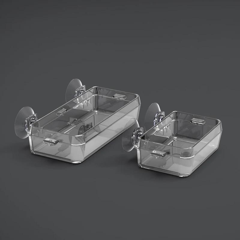 Cawayi Kennel Pet Reptile Transparent Feeder Anti-escape Food Bowl Worm Live Container With Strong Suction Cups Pet Supplies Pet