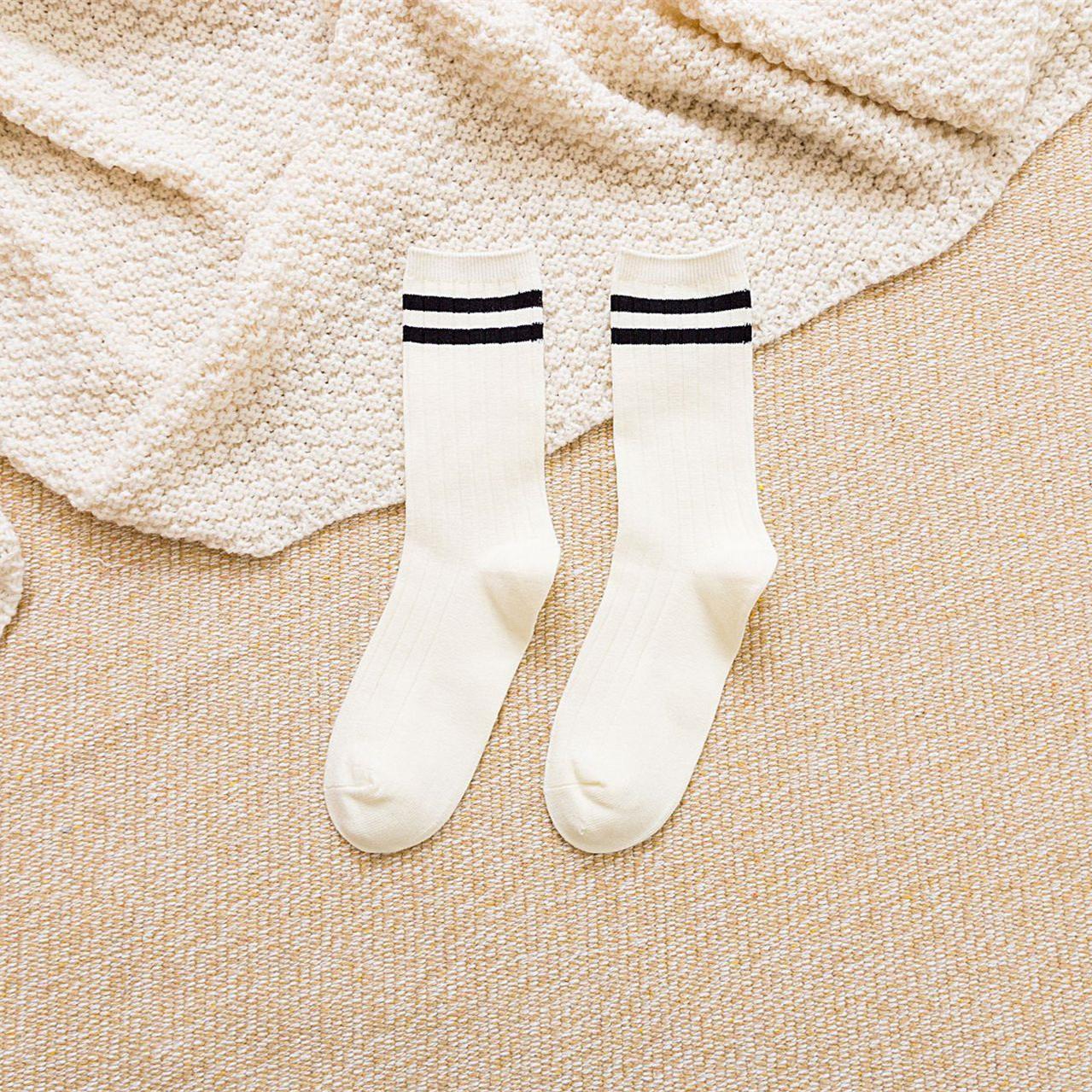 

Мужские и женские носки унисекс, повседневные модные полосатые хлопковые носки высокого качества, женские мягкие дышащие уличные белые носки в стиле Харадзюку