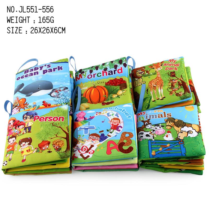 Three-Dimensional Baby Cloth Book Early Education Toy, Can'T Tear Palm Book Early Education Cognition Baby Cloth Book With Sound Paper Set