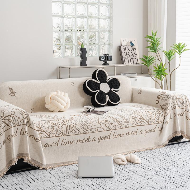 Chenille Sofa Towel Cover Cloth Jacquard Letter Sofa Cushion Four Seasons Universal High-Grade Full Cover Blanket