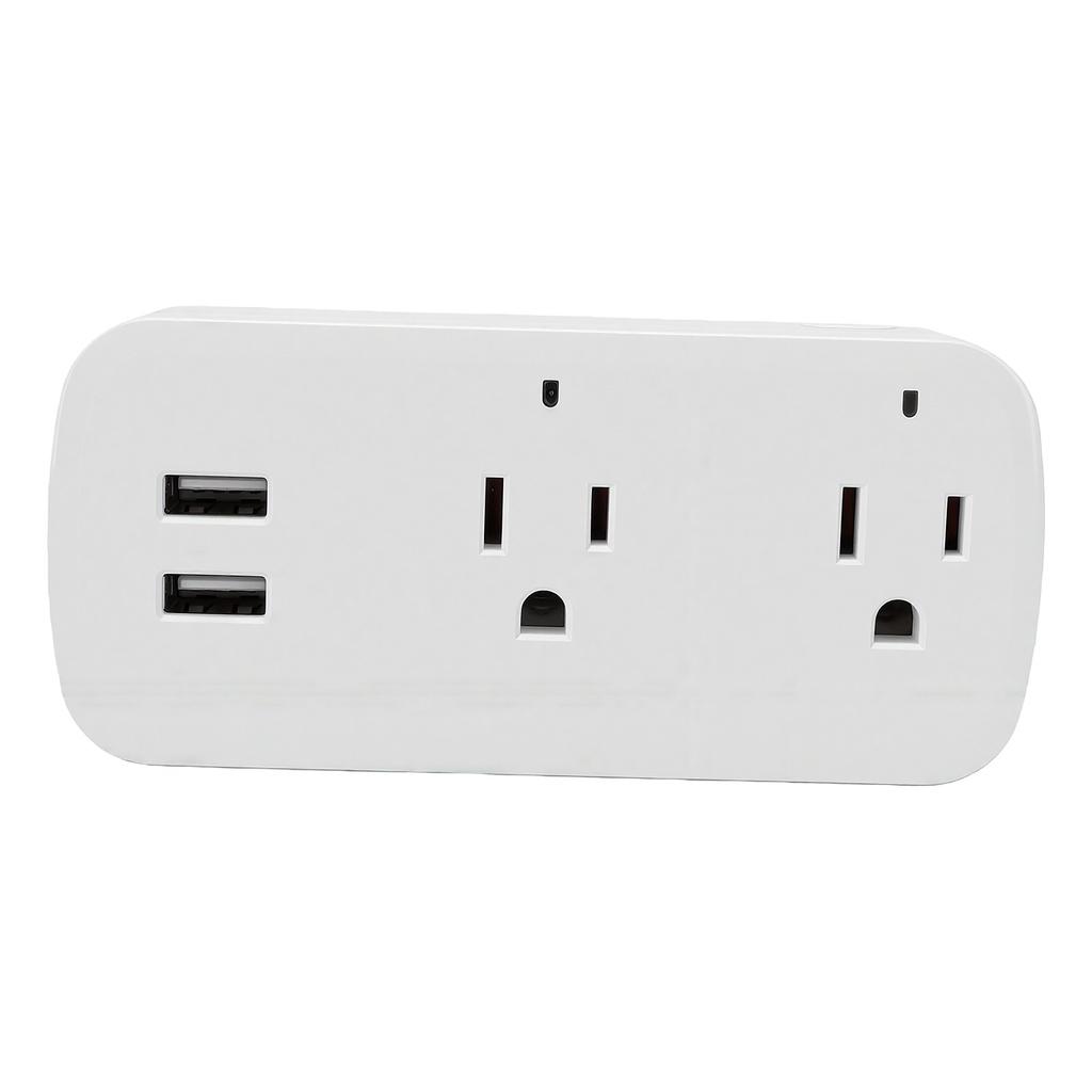 Smart Plug WiFi Bluetooth Voice Control 2 AC Outlets 2 USB Ports Surge Protector Outlet Extender for Bedroom Living