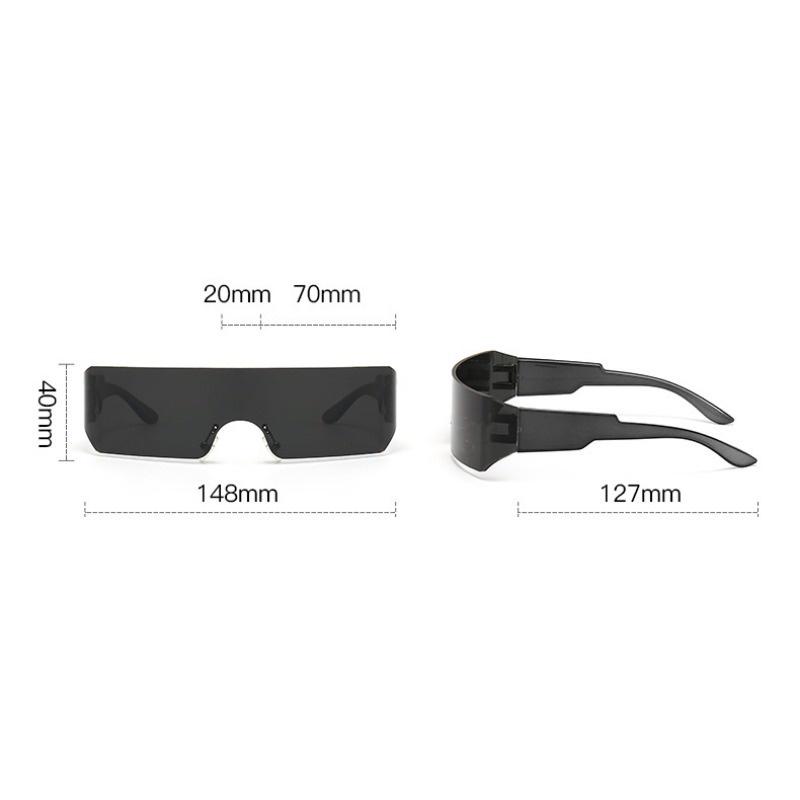 9PCS Cycling Punk One Piece Sunglasses Women Goggle Mirrored Y2K Sun Glasses Men 2000'S Wrap Around Eyeglasses Fashion Eyewear