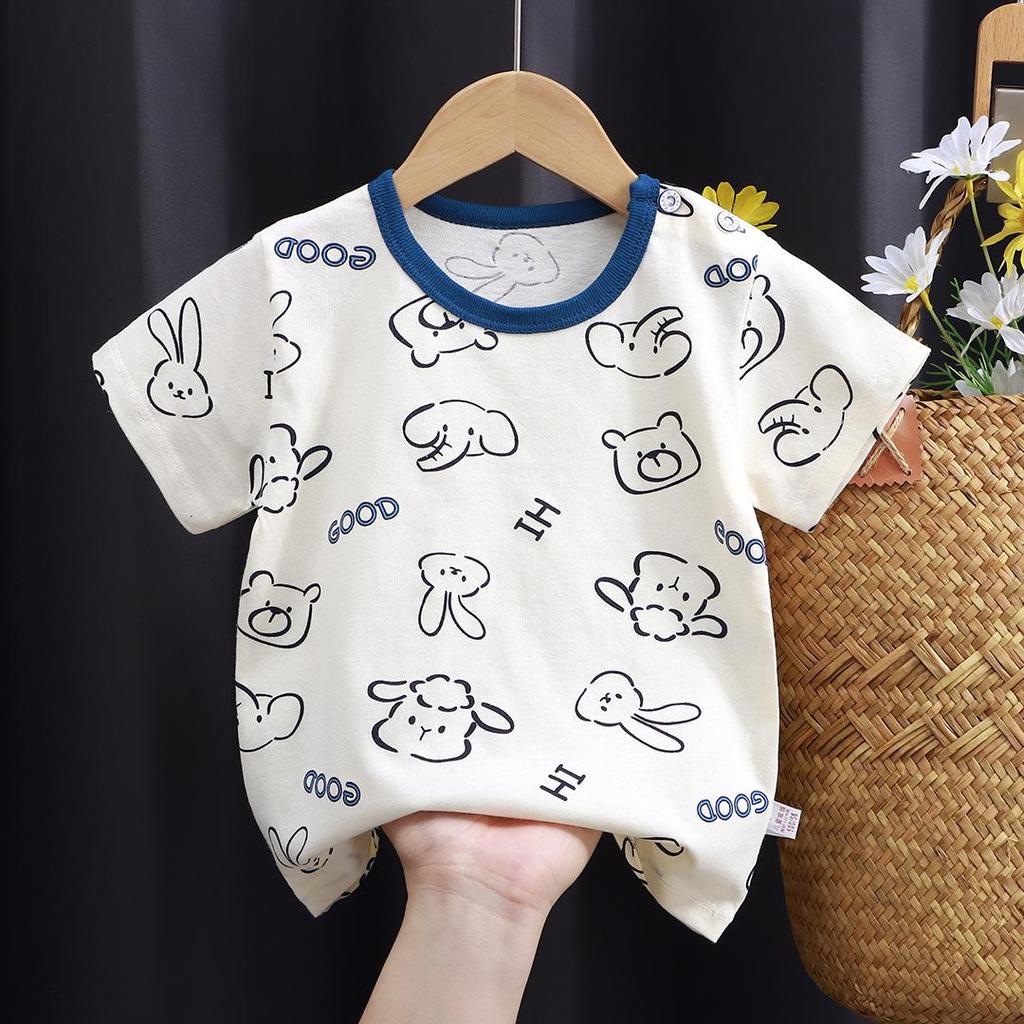 Children's Pure Cotton Short-Sleeved T-Shirt: Summer Style for Girls & Boys