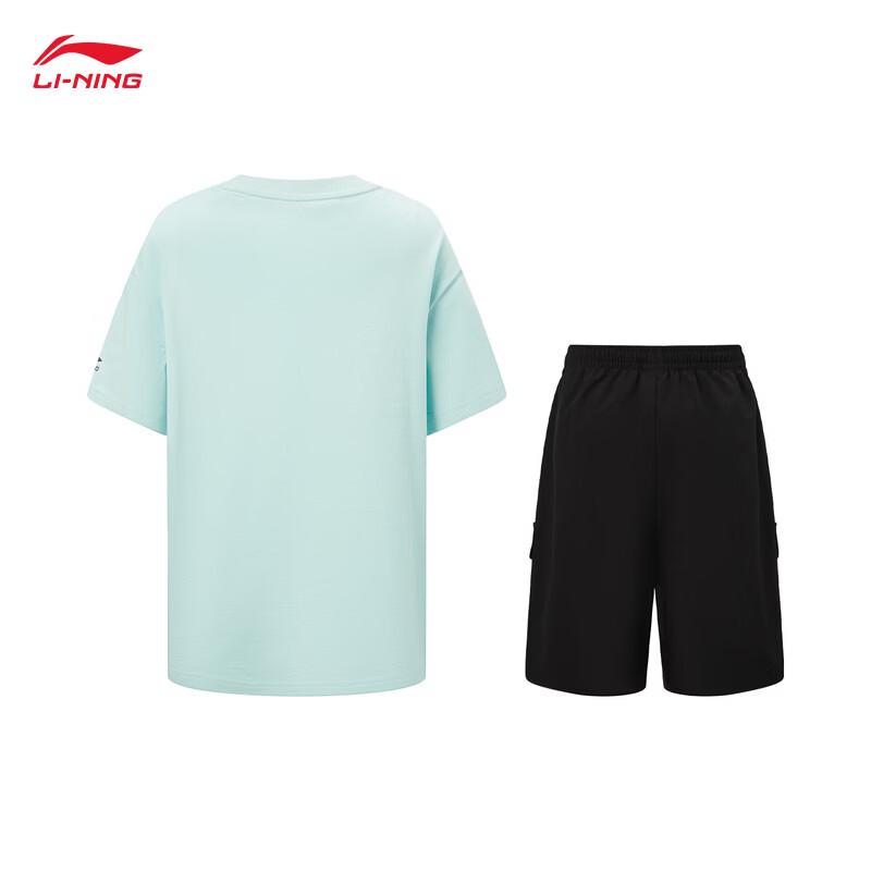 Li-Ning Youth Unisex Moisture-Wicking Short Sleeve & Shorts Sportswear Set YWBW023 XS(140)