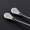Stainless Steel Straw Spoon And Cleaning Brush, Drinking Spoon Straws With Filter, Metal Stirrer For Coffee Loose Tea Cocktail
