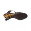 Salvatore Ferragamo Seleny Croc Embossed Leather Wedge Sandal Brown