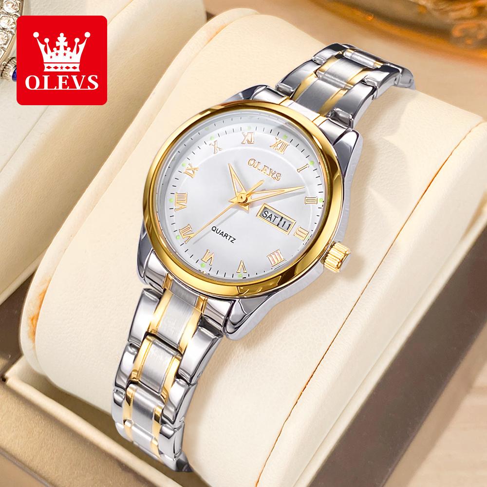 OLEVS Brand Watch Waterproof Couple Watch Night Light Dual Calendar Men's and Women's Watch 6658