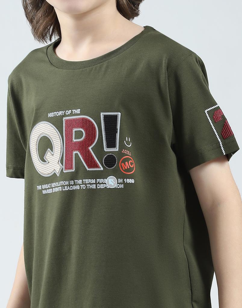 Monte Carlo Boys Printed Regular Fit Round Neck Half Sleeve T-Shirt