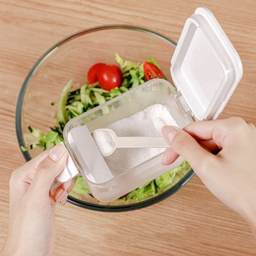 Plastic Seasoning Box Transparent Condiment Storage Container Sealed Seasoning Tank  Household