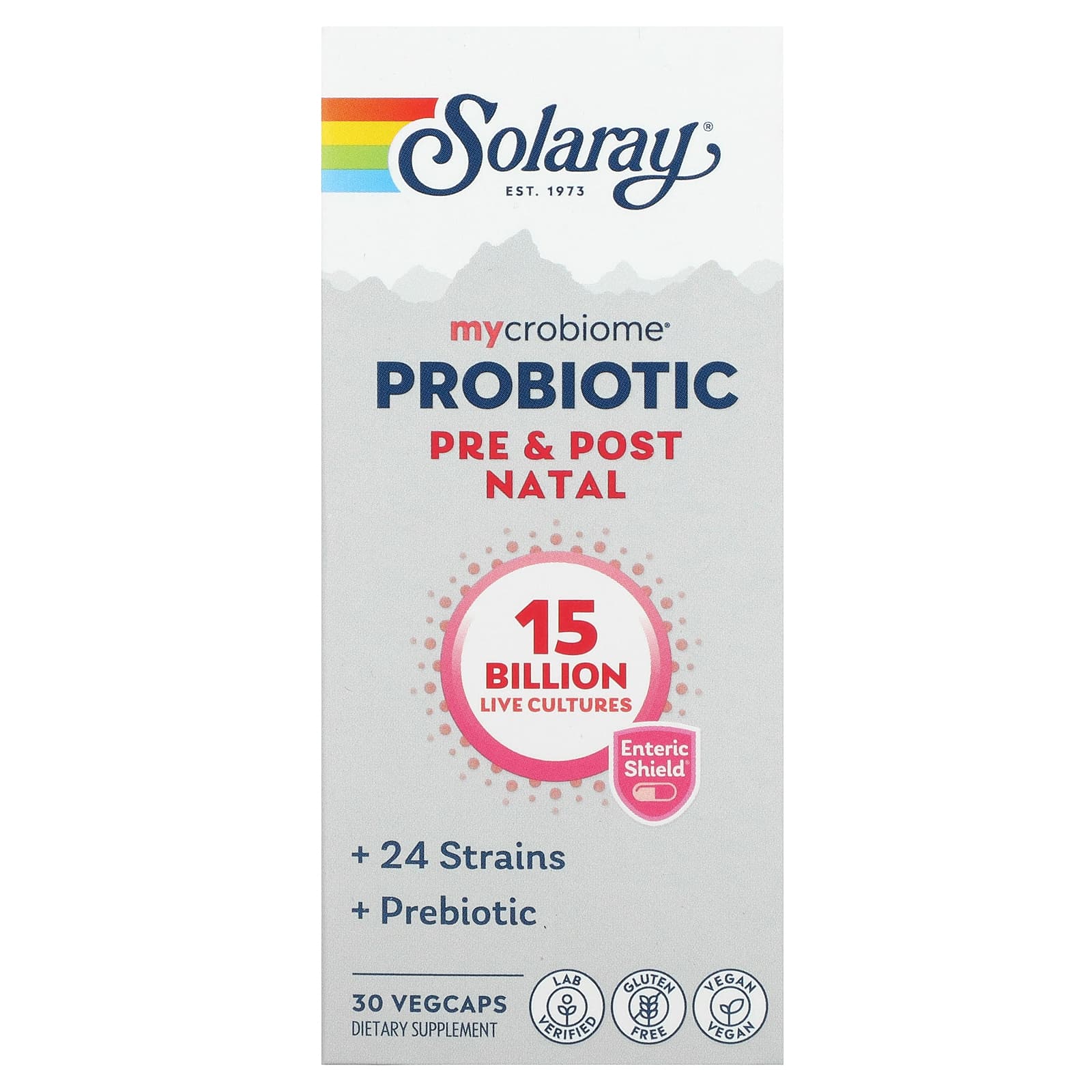 

Solaray, Mycrobiome Probiotic, prenatal/postnatal, 15 billion, 30 veggie capsules