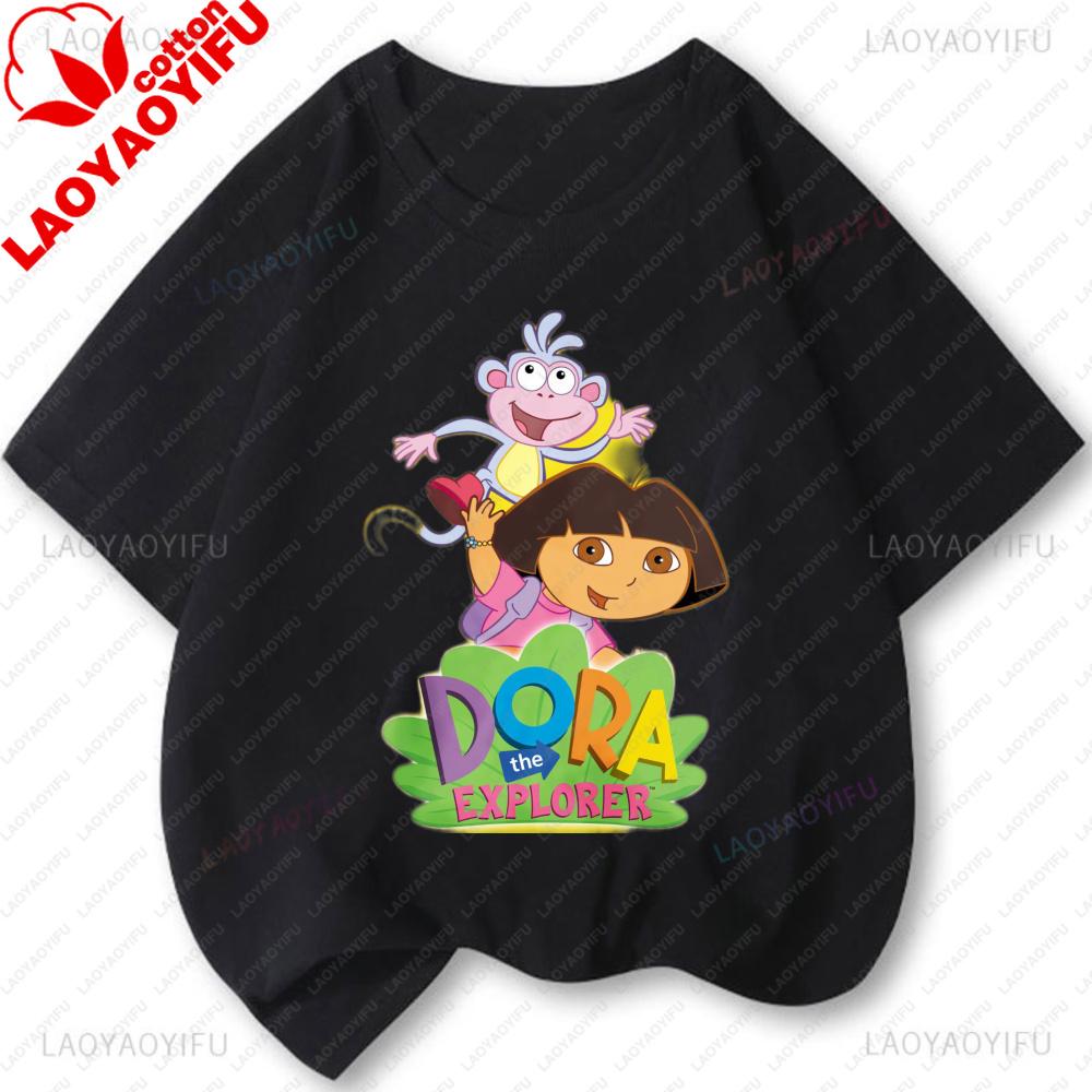 Dora The Explorer Classic Fashion Cute Tee Harajuku Retro Cartoon 90s TShirt Unisex T Shirt Personality Tops Street Y2k Clothes