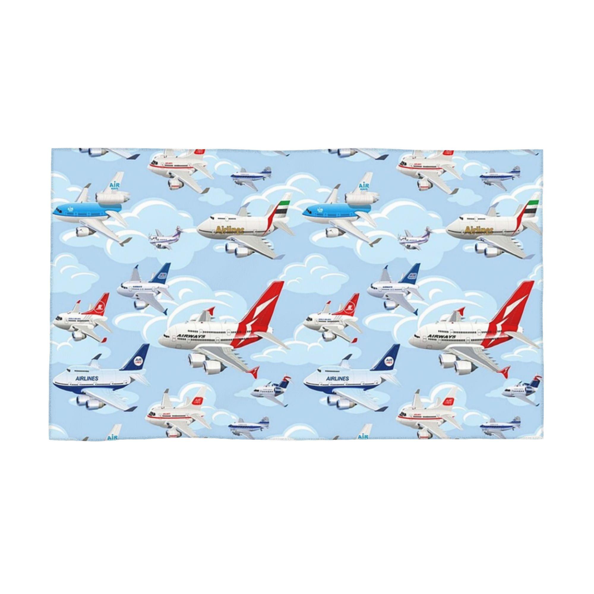 

Cartoon commercial airplanes seamless pattern Soft Face Towel Quick Dry Pool Bath Cotton Towels Absorbent Quick W40*H60(CM)
