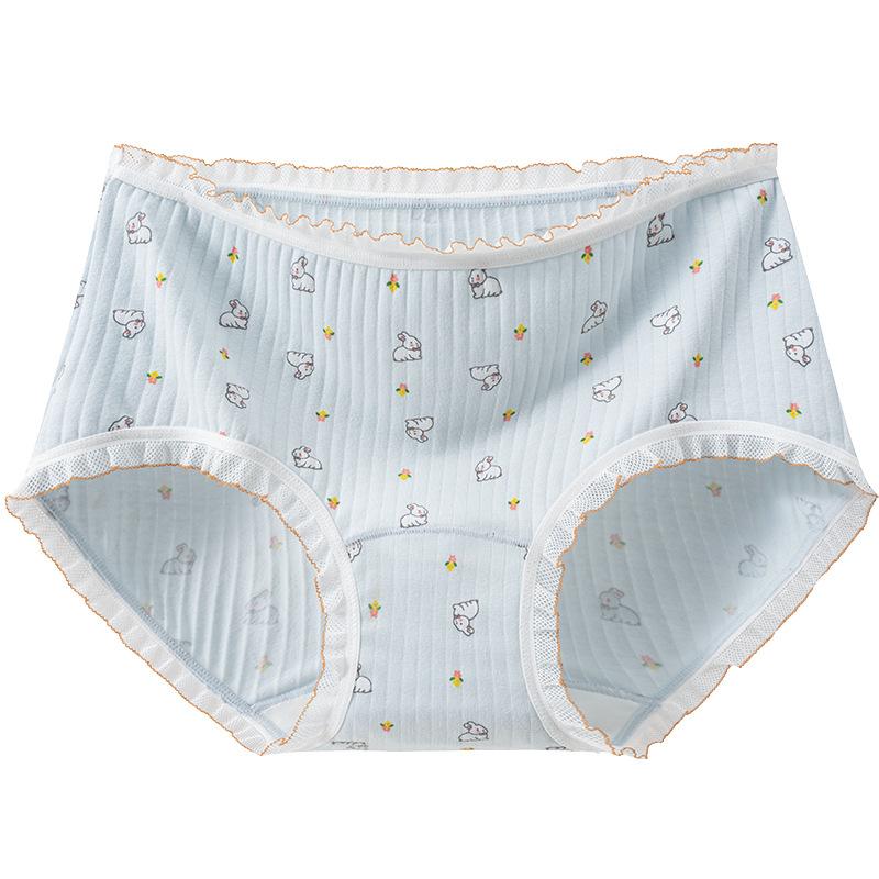 Women's New Spring and Summer Sweet Printed Cotton 10A Antibacterial Crotch Triangle Briefs