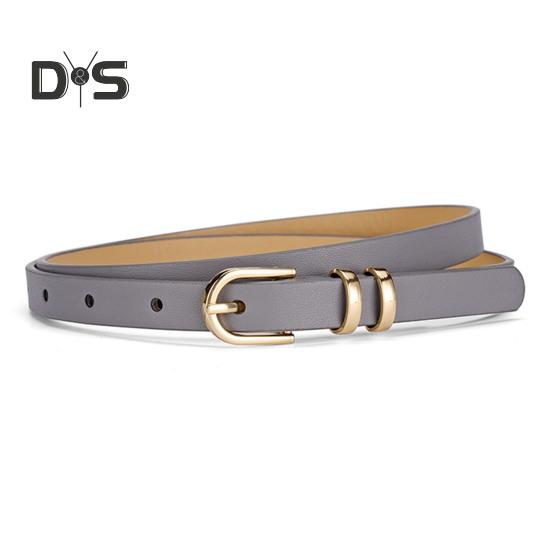 Women Belt Adjustable Multi Holes Design Thin Belt Faux Leather Pin Buckle Belt Solid Color Jeans Pants Belt Costume Accessories