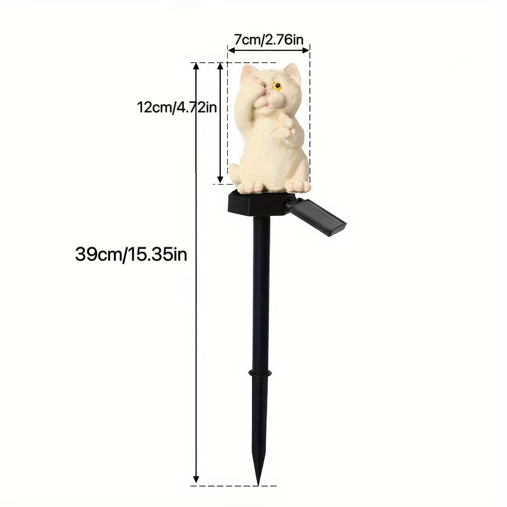 New LED Solar Lawn Light Resin Landscape Courtyard Park Atmosphere Decoration Light Emitting Outdoor Cat Ground Plug-in Light