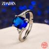 925 Sterling Silber Runder Kristall Fingerring für Damen Modeschmuck