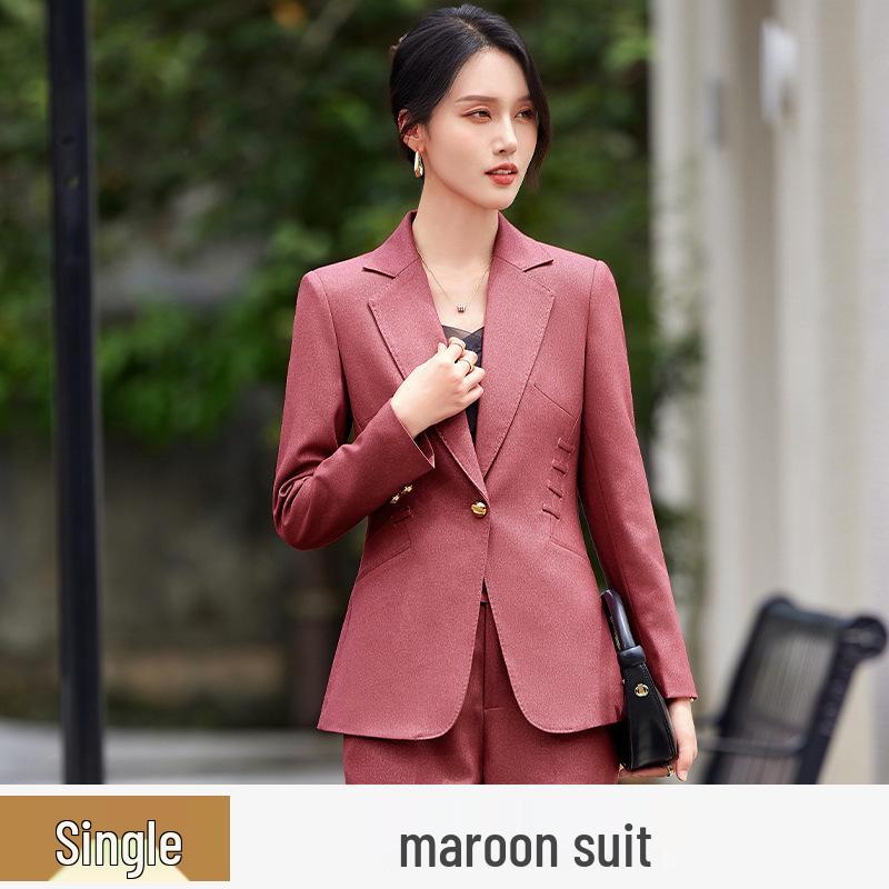 Zihong 2024 Autumn Pink Chic High-End Fashion Suit for OL Commute