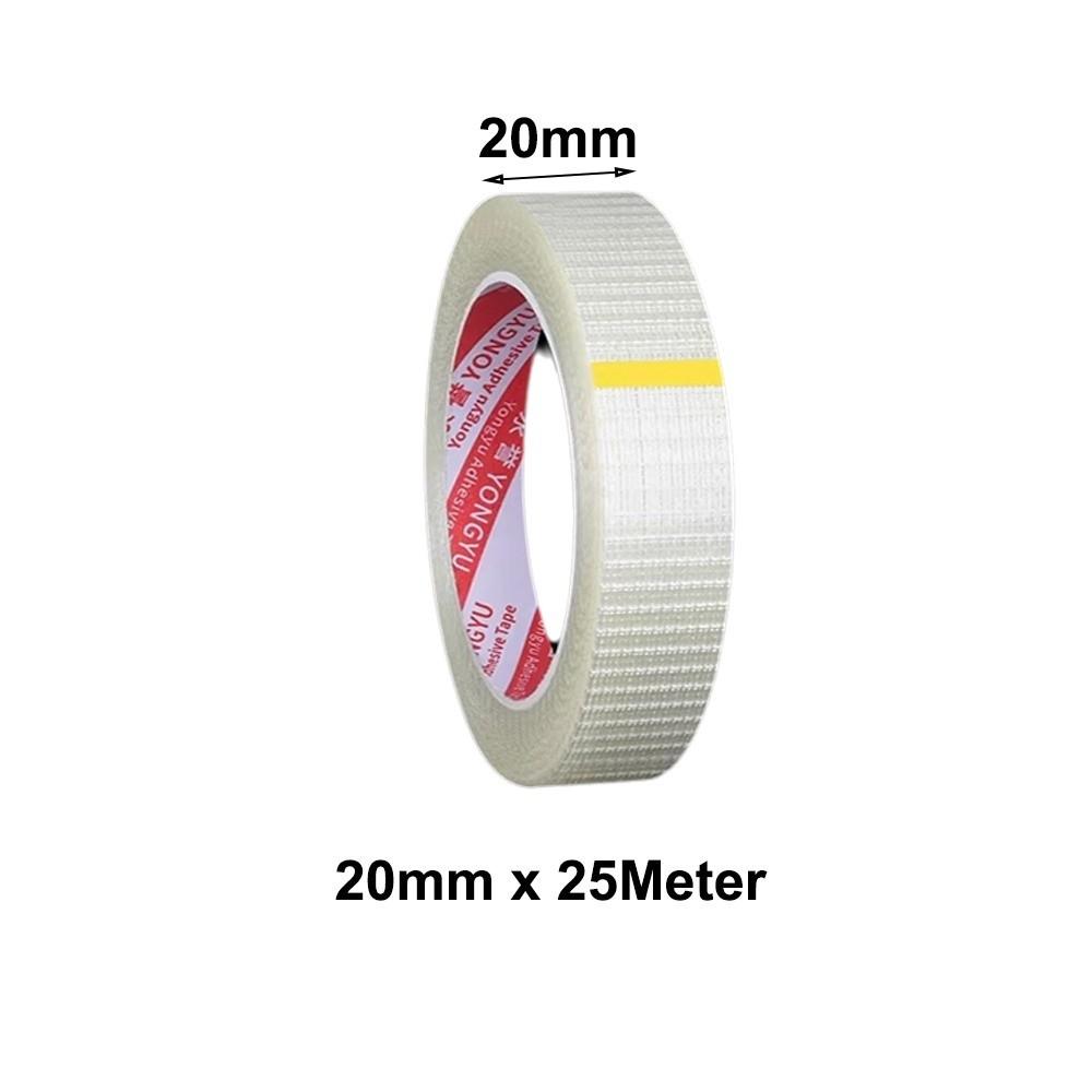 10mm-100mm Width Fiberglass Tape 25M Length High Temperature Resistance Single-Sided Tape Waterproof Transparent Mesh Tape