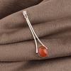 Pietra Preziosa Naturale Corniola Argento Sterling 925 Gioielli Fatti a Mano Pendente di Design 1,79" PP-69-24