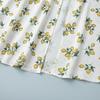 Women's Summer Lemon Floral Print Spaghetti Strap Midi Dress Tie Front Low Cut High Waist Side Slit Elegant Vacation Party Dress