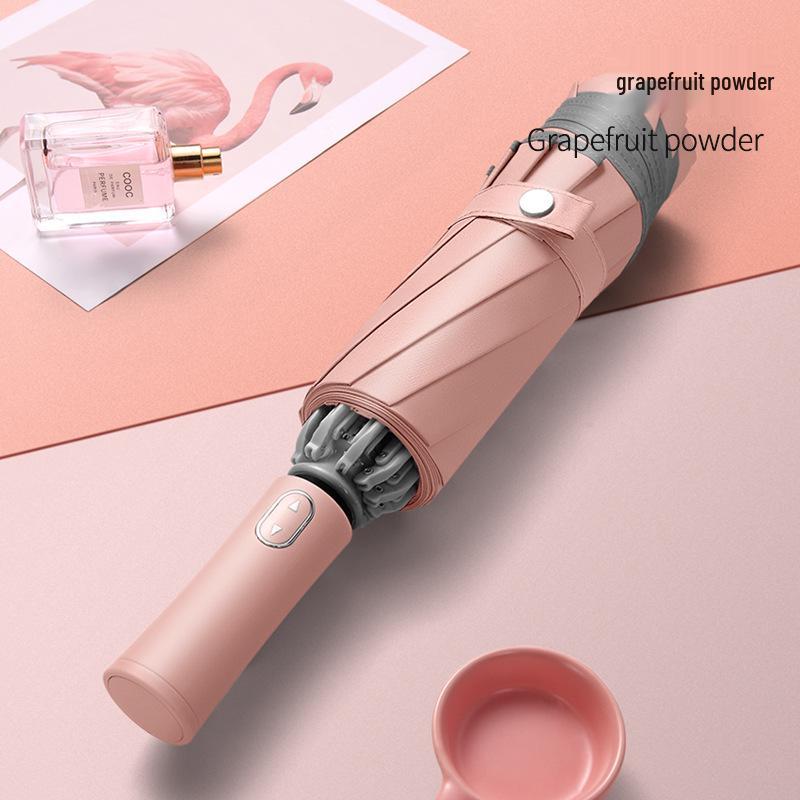 Automatic Reverse Anti-Rebound Umbrella with Reflective Strip, Sun and Rain Protection, Windproof 10-Rib Design