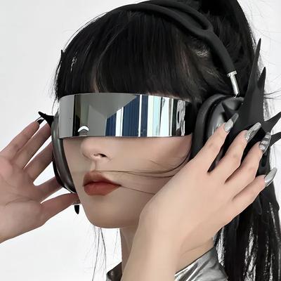 Science Fiction Future Punk Style Unibody Sonnenbrille Trend Cool Girl Online Promi Cosplay Party Kostüm Ball Kleid Brille