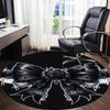 1pc Black Bow Chair Carpet for Office, Non-slip, Soft and Durable Office Rug, Perfect for Office yy260127101