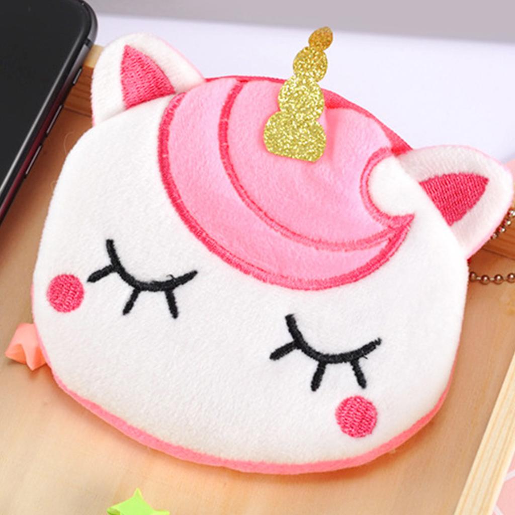 Plush Coin Purse Cute Cartoon Small Wallet Zipper Design Money Key Jewelry Storage Pouch for Kids