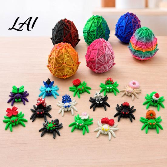 Cool Desk Toys for Boys 3D Printed Spider Egg/Spider Statue Realistic Fantasy Creature Model Collectible Trendy Figures Ornament Lightweight Unique