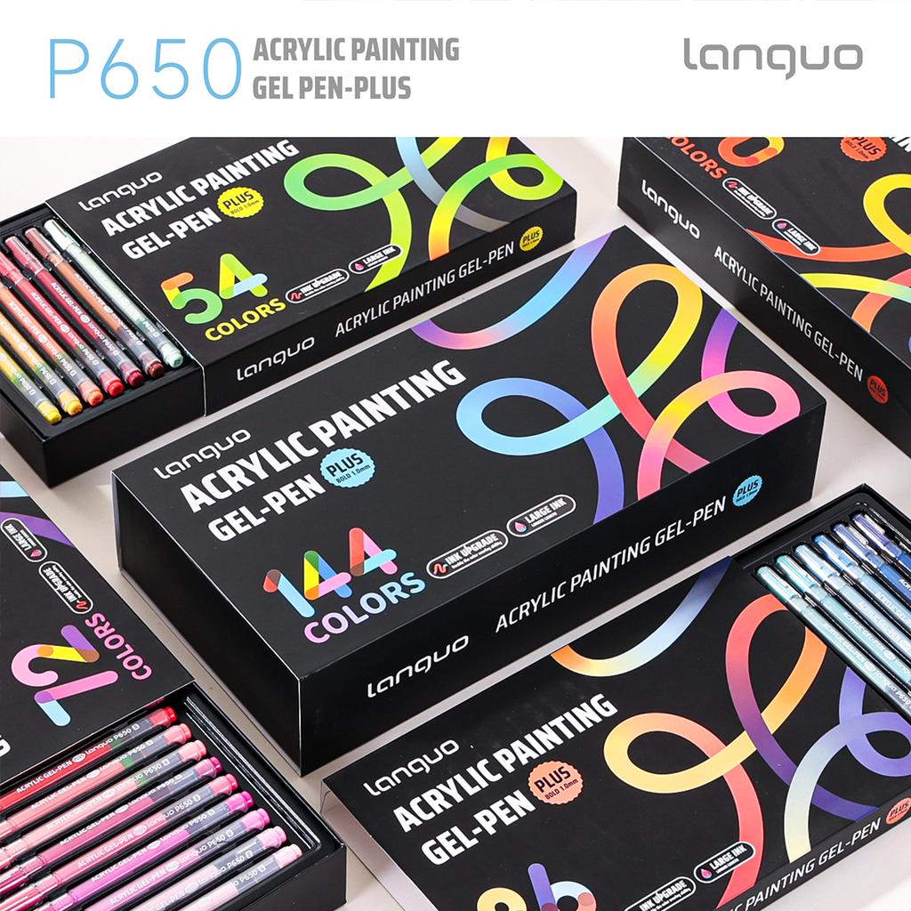 LANGUO 144/36 Colors Acrylic Painting Gel Pen Set 1.0mm Multi-Color Student Writing Drawing Marker Pens School Stationery P650