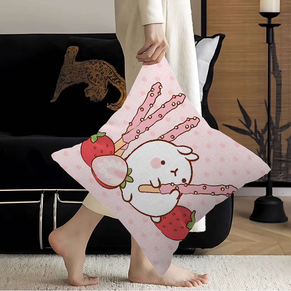 Korean Cute M-Molanges Rabbit Pillow Cover for Bedroom Room and Living Room Sofa Decorative Cushion Cover