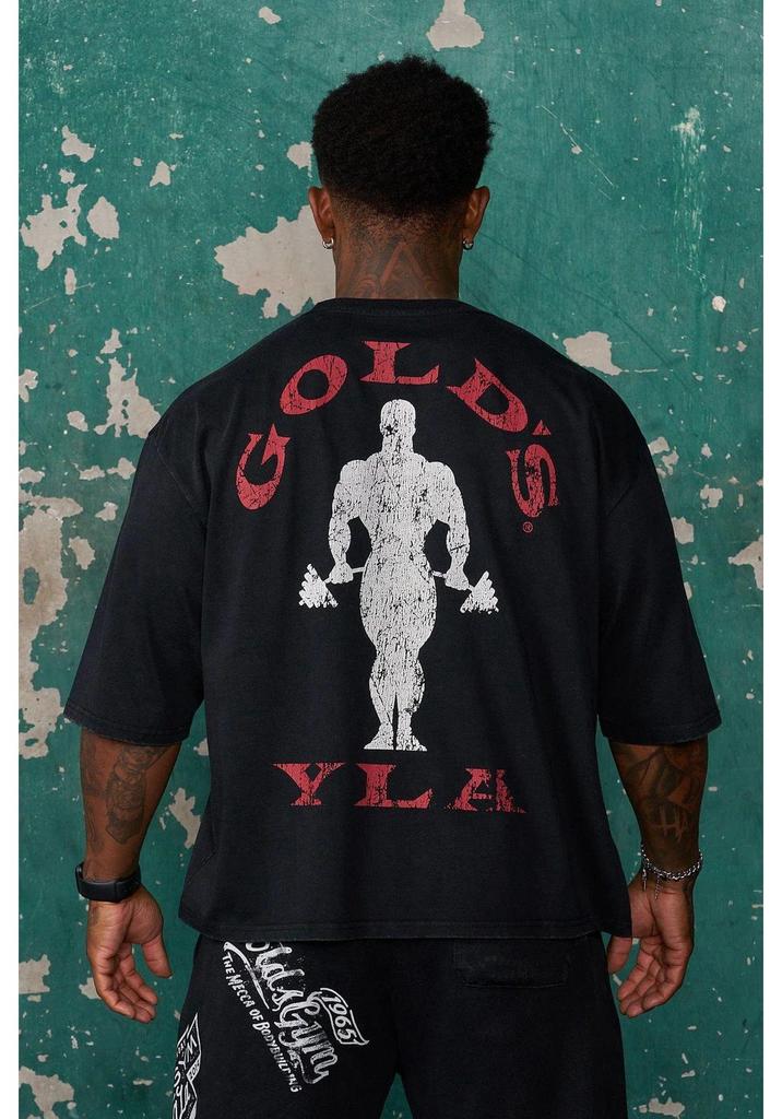YoungLA x Gold's Herren Übergröße Baumwolle Kurzarm Jogger Fitness T-Shirt