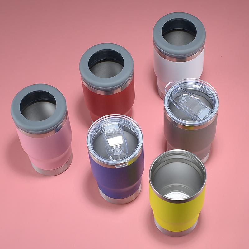 Copo Térmico de Aço Inoxidável 14oz Copo de Cerveja Com Abridor 2 Tampas Garrafa Isolada a Vácuo Viagem de Carro Mantém Frio Tanque Garrafa de Água para Whisky