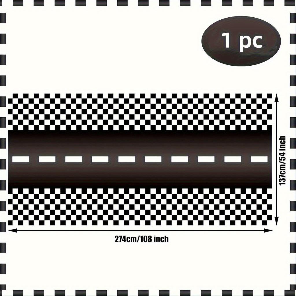 Racing Theme Disposable Tablecloths Black and White Plaid for Parties, Weddings, Birthdays Durable Tablecloth