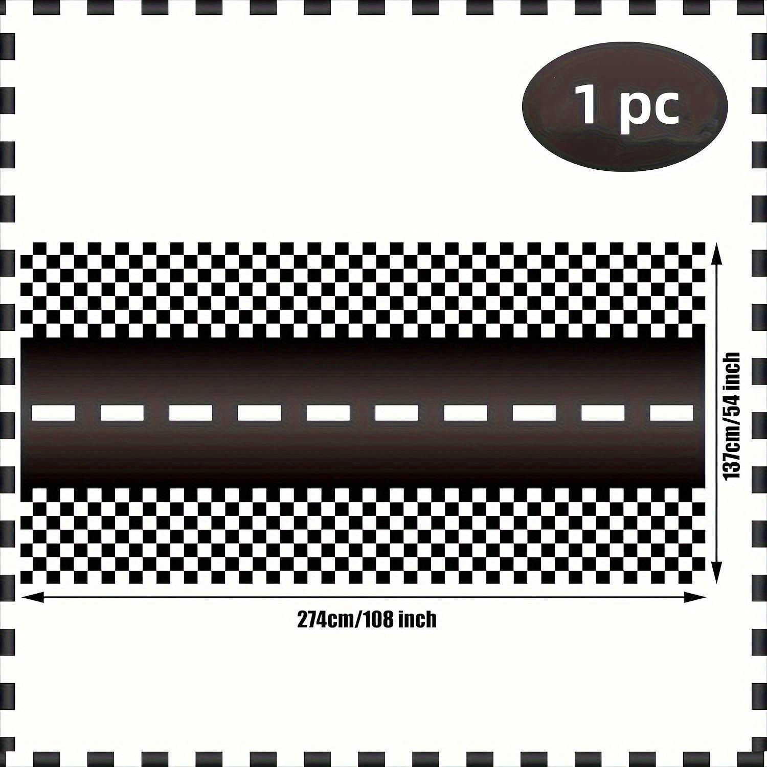 

Одноразовые скатерти на тему гонок Черно-белая клетка для вечеринок, свадеб, дней рождений Прочная скатерть