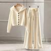 2025 Spring Women's High-End Soft Knit Top & Slimming Straight Leg Pants Suit